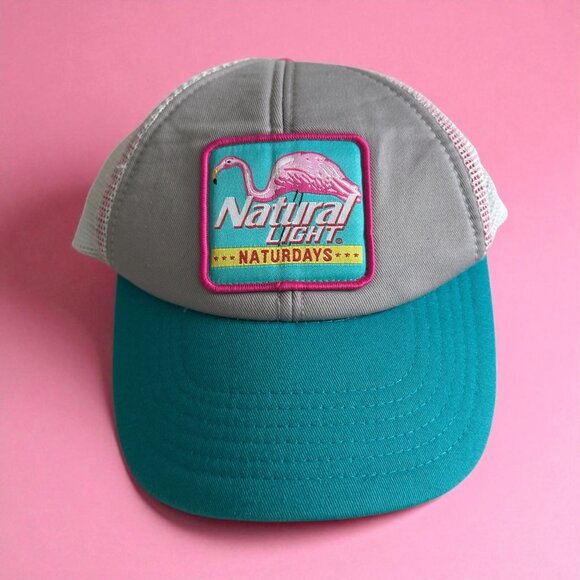 NATURAL LIGHT Natty Naturdays Flamingo Trucker Hat Cap Adjustable - Picture 1 of 5